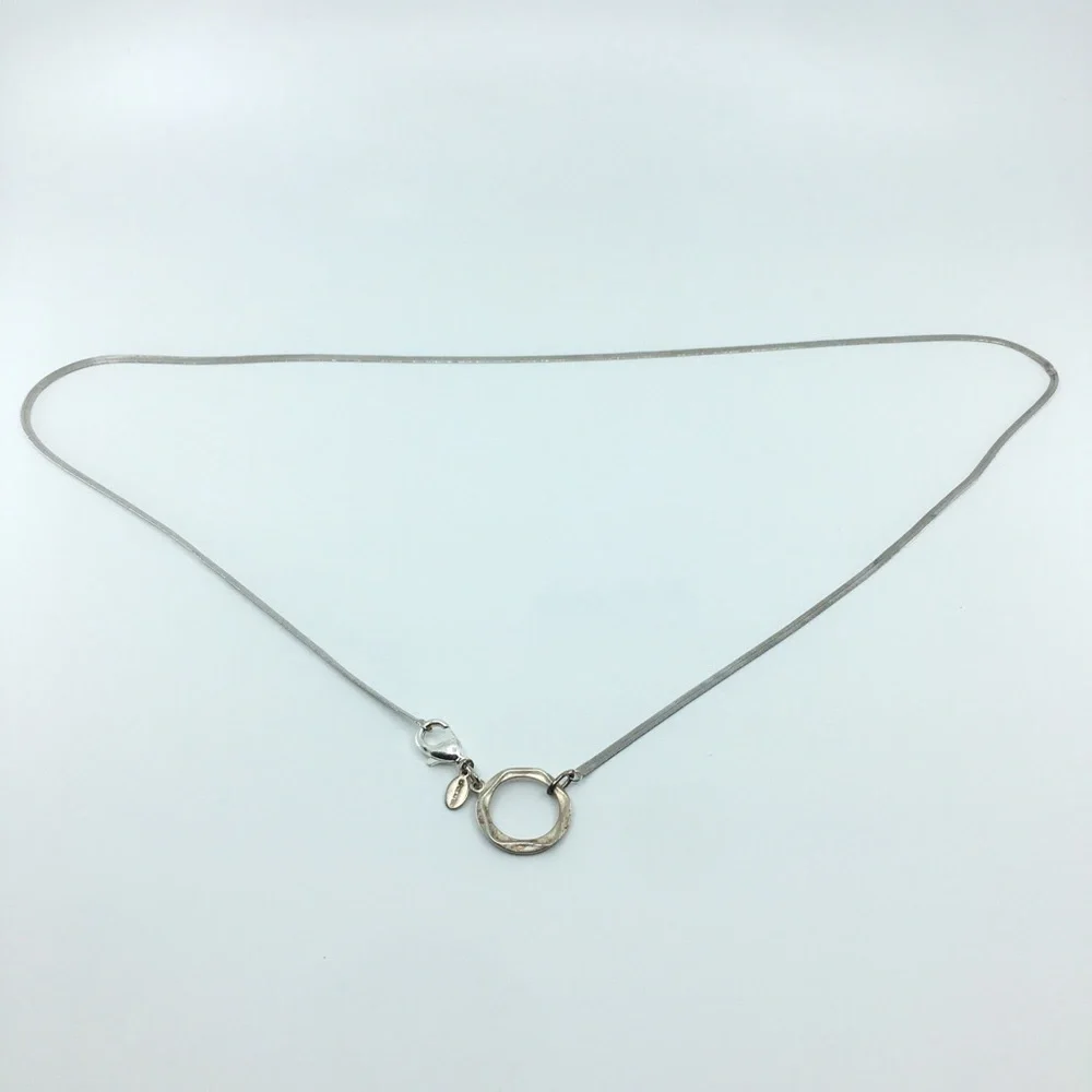 Chico's Signed Eyeglass Holder Long Necklace Silver Chain - Picture 7 of 13